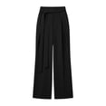 thumbnail image 4 of Pounoo Women's High Waist Tie Waist Wide Leg Pants with Belt Detail Casual Office Work Wear Lightweight Breathable Comfortable Trousers Gift, 4 of 6