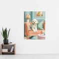 thumbnail image 4 of Artery8 Cockapoo Dog Lover Pink Armchair Pet Portrait For Living Room Extra Large XL Wall Art Poster Print, 4 of 5