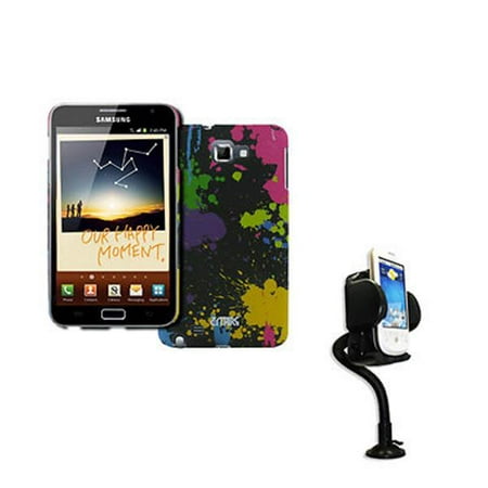 EMPIRE Samsung Galaxy Note I9220 Stealth Design Case Cover (Paint Splatter) + Car Dashboard Mount [EMPIRE