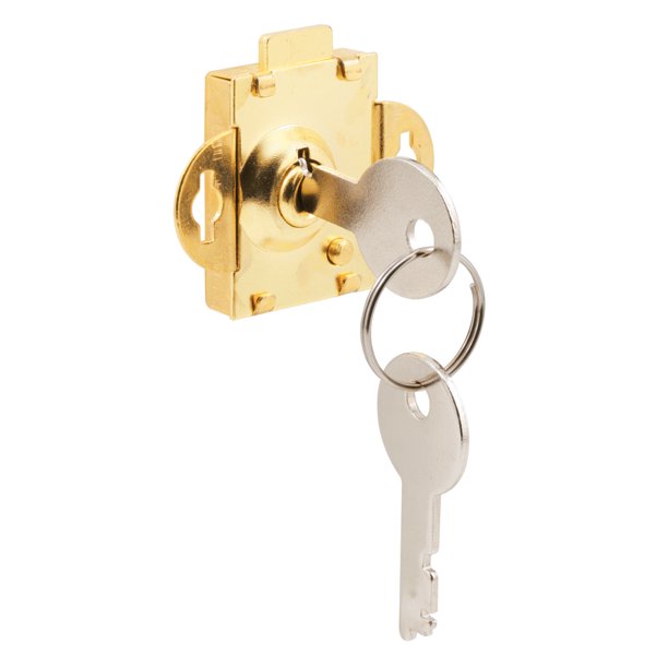 Mail Box Lock, Keyed, 1/4 in. Bolt, Brass Plated