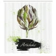 thumbnail image 3 of Ambesonne Artichoke Shower Curtain, Watercolor Splashy Veggie, 69"Wx75"L, Fern Green and Black, 3 of 3
