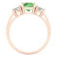 thumbnail image 4 of Three-Stone Engagement Ring for Women - 1.5ct Simulated Green Diamond in 14K Rose Gold Promise Ring, 4 of 6