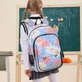 thumbnail image 7 of FORMRS Unisex School Backpack 17" Student Travel Bag with Laptop Compartment, Pink Daisy, 7 of 7