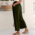 thumbnail image 6 of High Waisted Wide Leg Pants for Women Palazzo Trousers Gauze Casual Beach Travel Lounge Flowy Pant Summer 2026 Army Green M 26/27", 6 of 7