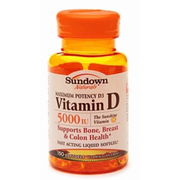 2 Pack Sundown Naturals Vitamin D3 5000 IU Softgels Maximum Potency