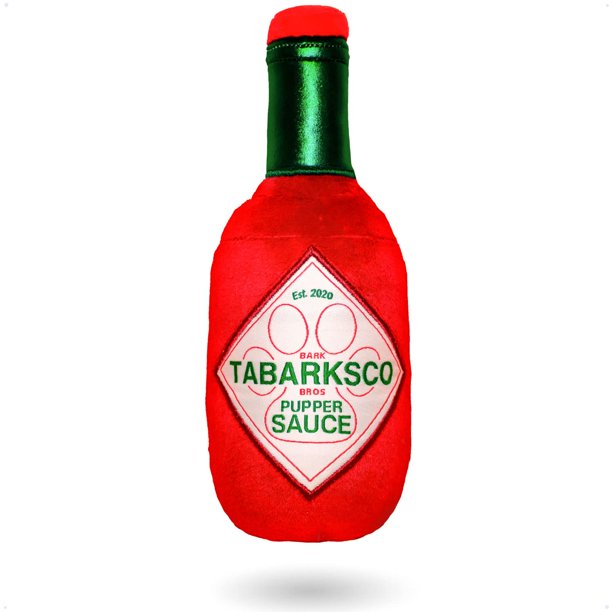 Bark Bros Sauce Bottle Dog Toys Plush Squeaky Dog Toys Funny Parody Dog Birthday Toy