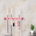 thumbnail image 3 of Fasiaou 4 Racks Mop and Broom Holder Wall Mount, Self Adhesive Heavy Duty Broom Hanger Organizer Storage Tool Racks for Kitchen Garden Laundry Garage, 3 of 6