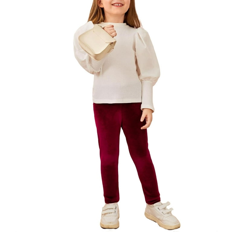 Solid Regular Burgundy Toddler Girls Leggings Girl s Walmart