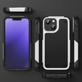thumbnail image 2 of ELEHOLD for iPhone 13 2021 Fit Case, Military-Grade Dual Layer Raised Frame Screen & Camera Lens Protective Armor Hybrid PC+TPU Anti-Drop Shockproof Slim Rugged Case,White, 2 of 8