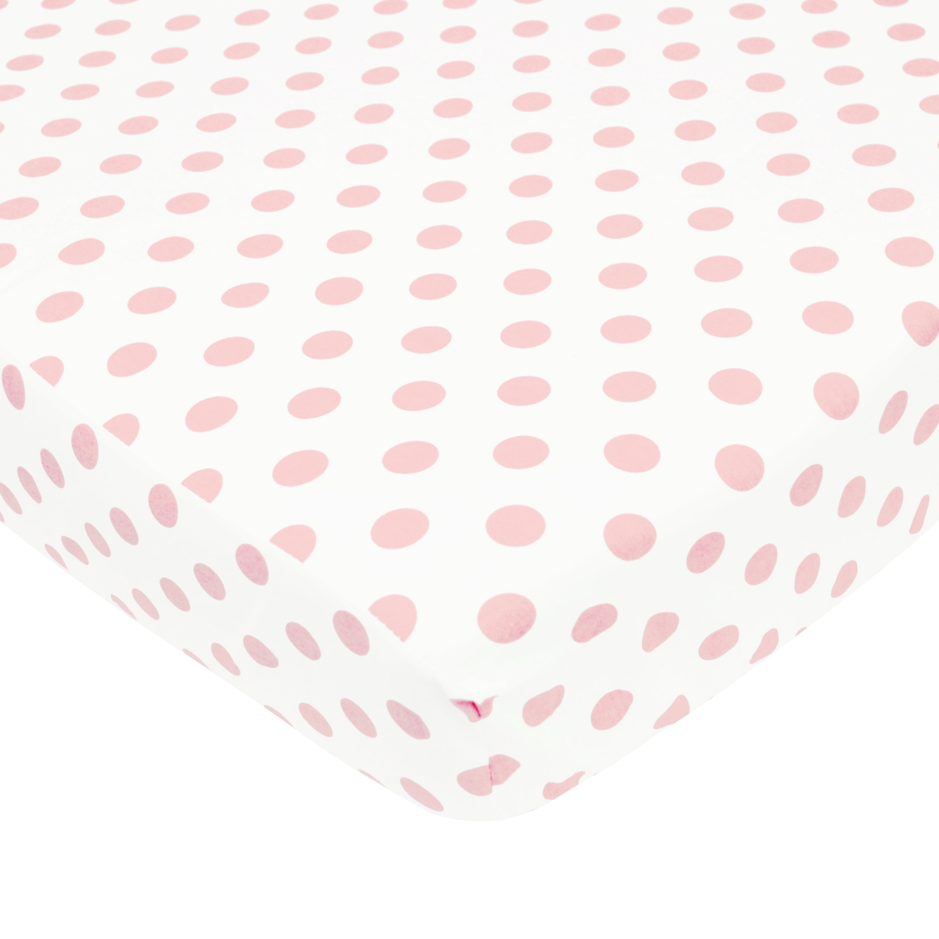 white w dots,circles.pink/yellowgreen/girl Handmade cotton crib sheet 