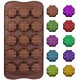 thumbnail image 4 of Moldes para Caramelos de Chocolate oso de fresa 3 Trébol de Cuatro Hojas Silicona Reutilizables 15 Cavidades, 4 of 6