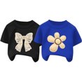 thumbnail image 3 of Jalioing 2 Pack Girls Graphic Tee Crewneck Short Sleeve Cotton T Shirts 2-11 Years Kids Summer Tops Clothes, 3 of 4