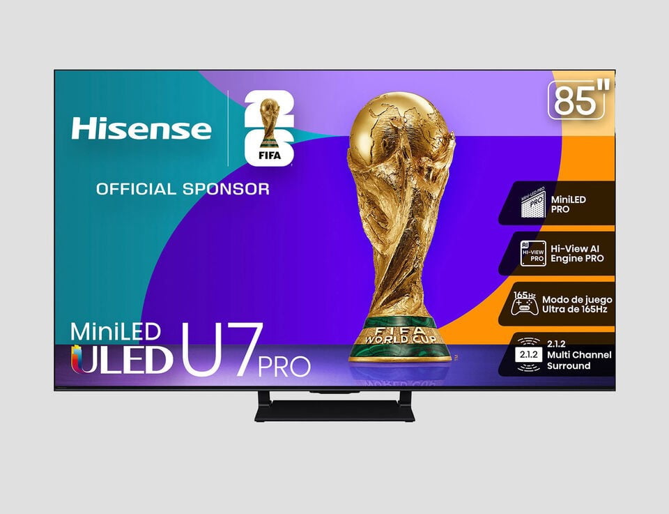 Hisense Pantalla 85 Pulgadas Plana Mini-LED PRO, QLED, 4K, 85U7QG Pro