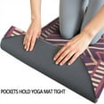 thumbnail image 3 of Brown Ethnic Pattern Hot Yoga Mat Towel Non Slip for Hot Yoga - Quick-Drying Yoga Mat Cover with 4 Corner Pockets with Travel Bag - Hot Yoga Towel Non Slip 74"x26", 3 of 6