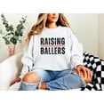 thumbnail image 5 of Raising Ballers Baseball Mom Sweatshirt Softball Mom Sweater for Women White Sweatshirt Adult Large, 5 of 6