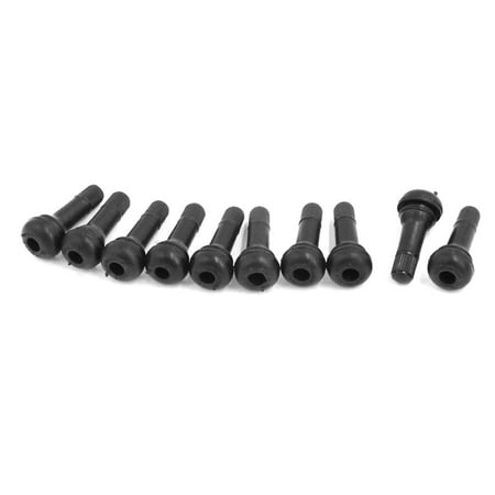 10pcs Black Rubber Tubeless Car Auto Tire Stubby Air Valve Stems Dust Caps (Best Valve Stem Caps)