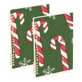 thumbnail image 2 of Ckdifva Christmas Candy Cane A5 Ring Binder Notebook Journey Note Diary College Ruled Study 60 Pages, 2 of 8