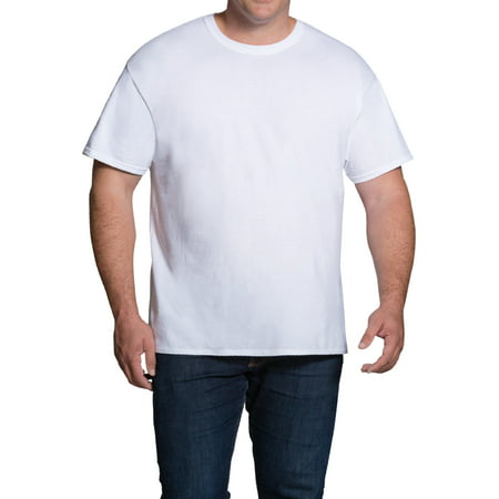 Big Men's Dual Defense White Crew T-Shirts Extended Sizes, 5 (Best White T Shirt Mens Brand)