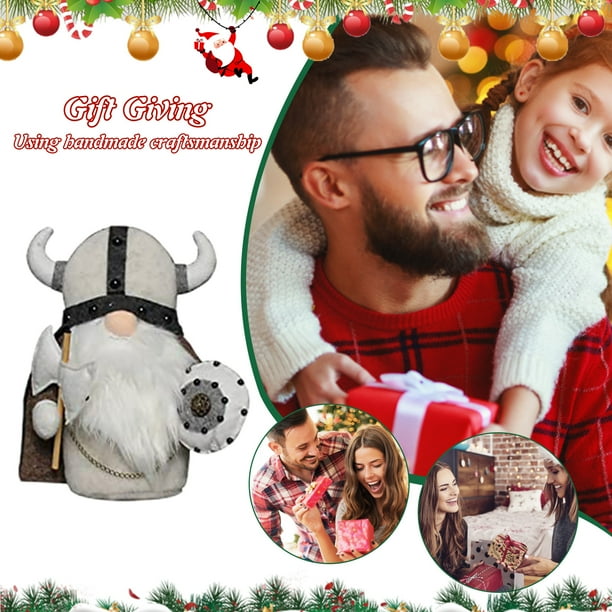 Muñecos de gnomo de guerrero vikingo sin rostro, juguetes de enano de peluche, regalos (gladiador blanco)
