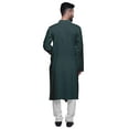 thumbnail image 3 of Atasi Button Down Long Kurta For Men Solid Chinese Collar Casual Ethnic Kurtas-Medium, 3 of 6