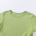 thumbnail image 4 of YOUYEDIAN Summer Tops for Kids Comfortable Cotton Solid Color Short Sleeve Boys Girls T-Shirt Casual Round Neck Basic Tops (Green, 8-9 Years), 4 of 7