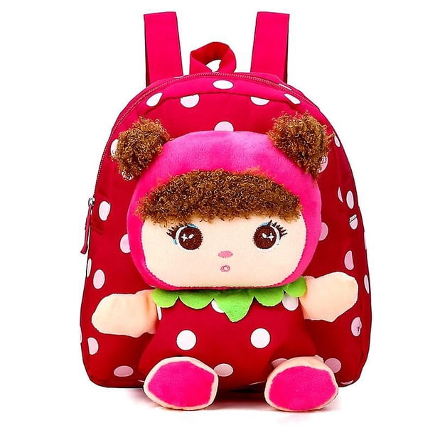 Bocadillo lindo del juguete de la muñeca de la felpa de la mochila del niño, regalo preescolar del bolso de hombro del bolso de viaje para el niño Rojo Verde Cocina, Decoración y Otros