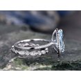 thumbnail image 6 of HeartsAndYou 2.7ct Natural Blue Aquamarine Bridal Set Stylish Band 100% 14k SOLID White Gold, 6 of 9