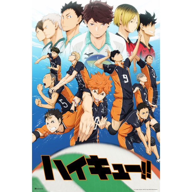 haikyuu poster season 1 key art japanese anime stuff haikyuu manga haikyu anime poster crunchyroll streaming anime merch animated series show karasuno volleyball cool wall decor art print poster 12x18 walmart com