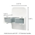 thumbnail image 6 of Command Broom and Mop Grippers Wall Hook, White, Damage Free Organizing, 2 Hangers, 6 of 12
