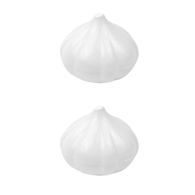 Advancent Caja de almacenamiento de alimentos con forma de vegetales, contenedor de frutas de mantenimiento fresco reutilizable de plástico, recipiente Ajo 10.5x10.5x10 2piezas Advancent CBP032410