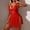 Red, variant on Spaghetti Strap Sheer Lace Nightgown for Women Sexy Flowy Mesh Mini Dress with Thong 2 Piece Babydoll Lingerie