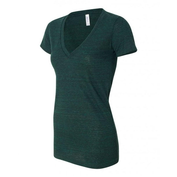 Camiseta de cuello en v profundo de las señoras de Bella, triplend