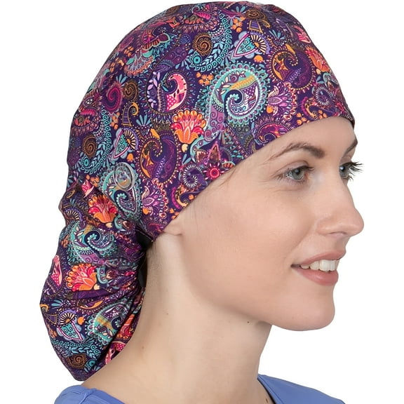 One size Adult Brook   Bay Multicolor Surgical Caps/Scrub Hats/Bouffant Scrub Cap