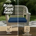 thumbnail image 6 of Ottowood Outdoor Chair Cushions Set of 2, Navy, 19" x 19" - Waterproof Fade Resistant Linen Patio Furniture Seat Pads with Non-Slip Bottom & Removable Cover, 6 of 7