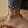thumbnail image 5 of Dainty Silver Initial Anklets for Women 14K Plated Sparkle Ankle Bracelets Simple Personalized Letter Anklet CZ Heart Cuban Chain Everyday Summer Jewelry Gift for Her, 5 of 5