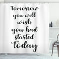 thumbnail image 1 of Ambesonne Black and White Shower Curtain, Cursive Wording, 69"Wx75"L, Black and White, 1 of 3