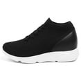 thumbnail image 2 of CMR CHAMARIPA High Heel Sneakers For Women - Elevator Shoes For Women Breathable Black Knit 2.36 Inches / 6 CM, 2 of 7