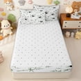 thumbnail image 4 of Erosebridal Cartoon Cute Panda Zipper Full Size Comforter Sets with Fitted Sheet and 2 Pillowcases for Boys Girls, Green Letter P Zipper Bedding Set, Reversible, 4 Pieces, 4 of 7