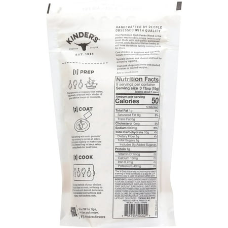 Kinders Parmesan Herb Crispy Panko Blend Seasoned Coating Mix - 5 oz - Pack of 2