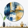 thumbnail image 3 of Designart "Fusion of Blue and Gold V" Fractals Oversized Wall Clock, 3 of 5