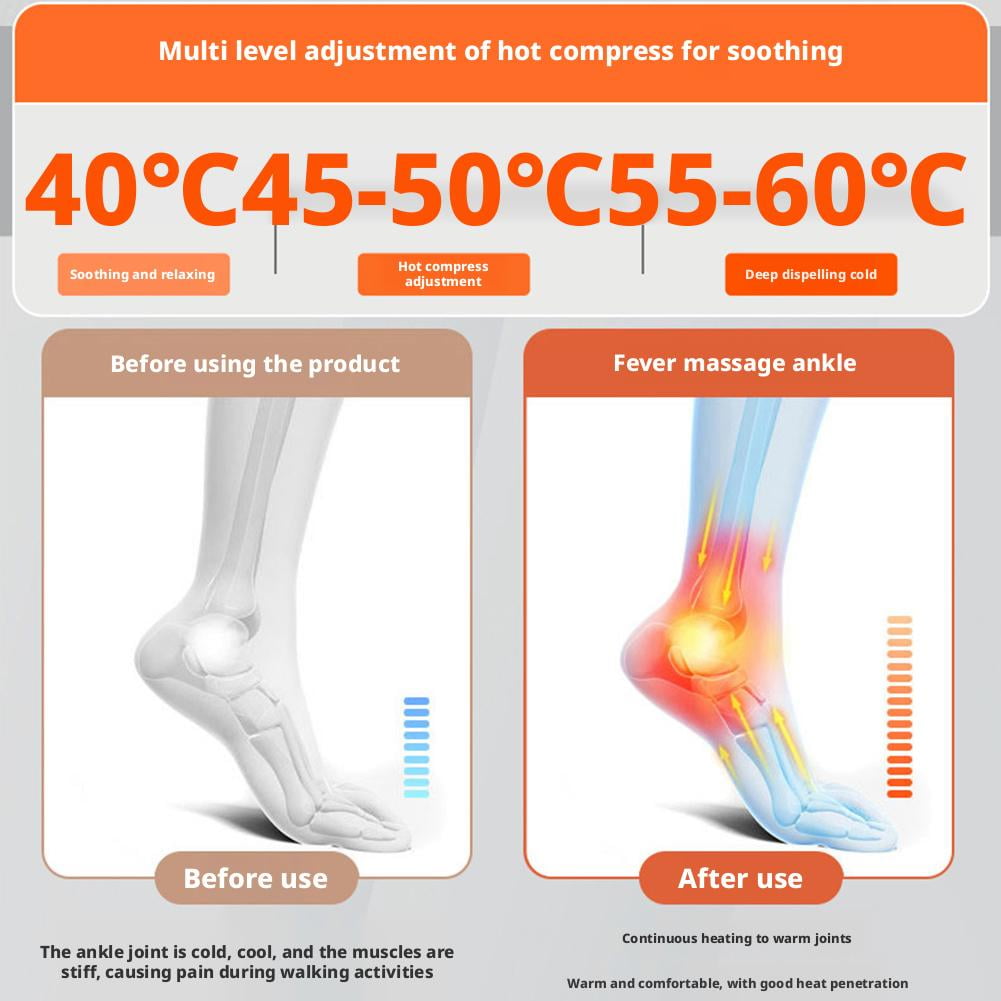 1-Pack Cordless Ankle Massager with Heat, Portable Foot Ankle Heated Wrap with 3 Speeds & 5 Temperatures for Home Travel, Perfect Gift