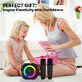 thumbnail image 4 of BEILIHART Mini Karaoke Machine, Portable Bluetooth Karaoke Speaker with 2 Wireless Microphones and Party Lights for Kids and Adults, Birthday Gifts for Girls Boys Family Home Party, 4 of 6