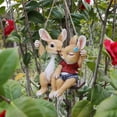 thumbnail image 3 of Estatua de jardín Columpio Parejas de Simulación divertida Animal interior y exterior Conejos colgantes para la decoración del, 3 of 9