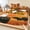 Orange, Pumpkin, Amber, Charcoal, variant on Twin XL Size Fitted Sheet Set - Halloween 2 Piece Bedding Sets 16" Deep Pocket Fitted Sheet with 1 Pillowcases, Spooky Autumn Orange Cat Pumpkins Brushed Microfiber Hotel Luxury Bed Sheets