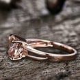 thumbnail image 6 of 10mm Cushion Cut 4 Carat Solitaire Morganite Engagement Ring Diamond Moissanite 10k Rose Gold Split Shank Stacking Band, 6 of 7