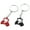 Black and red, variant on 2pcs Realistic Zincs Alloy Golf Cart Pendant Keychain Golf Themed Keyring Souvenir For Enthusiasts Fashionable Gift
