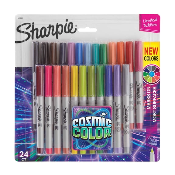 Sharpie Permanent Markers, Ultra Fine Point, Cosmic Color, Limited Edition, 24 Count