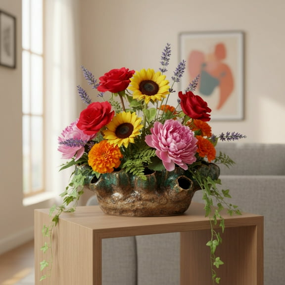 Shakya Ceramic Cluster Organic Vase