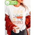 thumbnail image 1 of Women'S Gardening Humor T-Shirt - "I'll Be in My Office" with Red Cart & Tools Design, Short Sleeve Crew Neck Casual Top for Spring & Summer, White Tee for Gardeners, Garden Shir, 1 of 6
