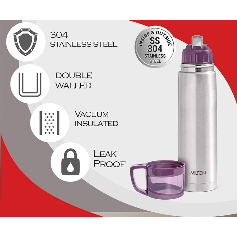 Milton Thermosteel Glassy Flask 1000, Double Walled Vacuum